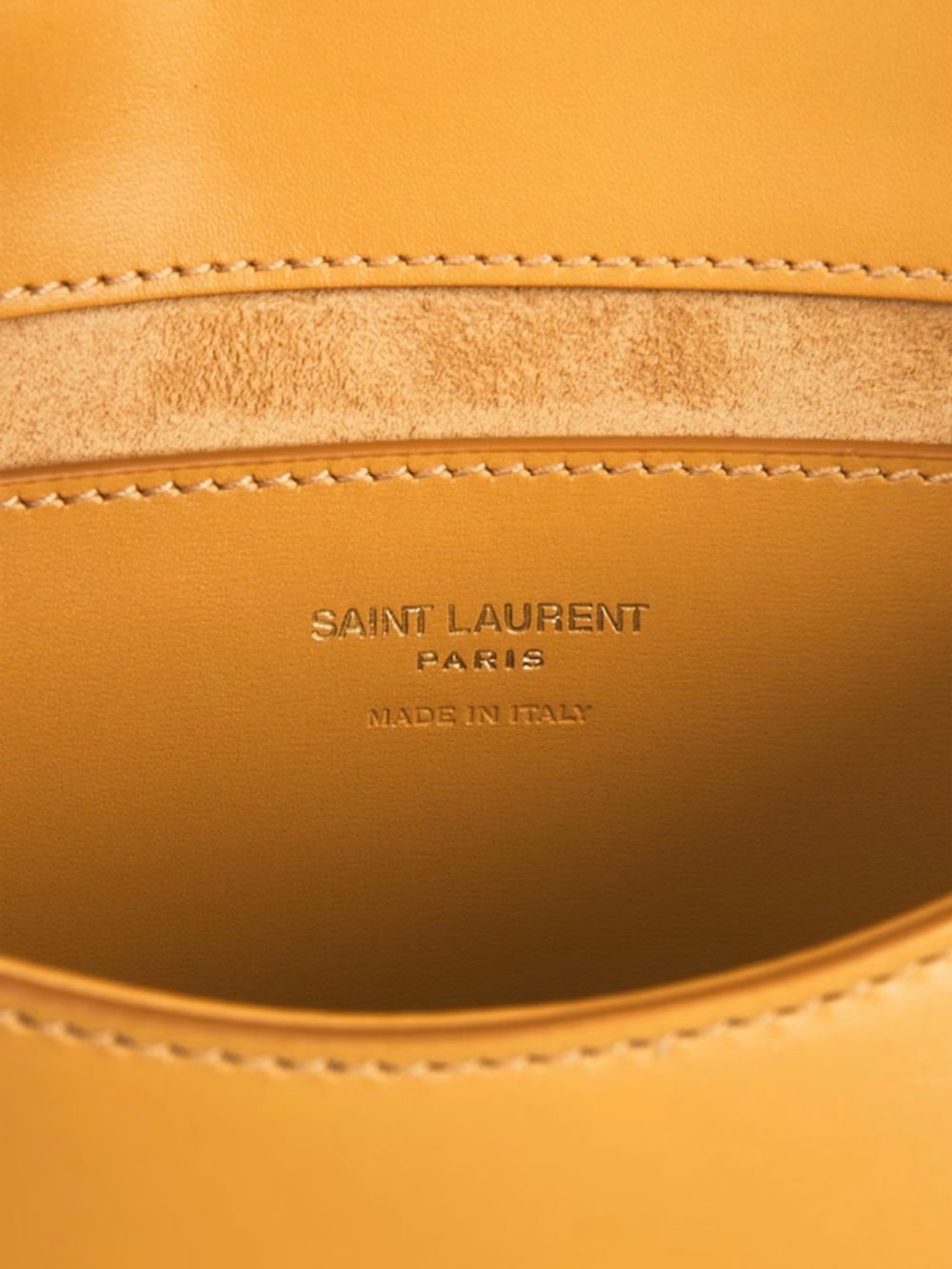 SAINT LAURENT Mustard Yellow Leather Crossbody Bag - Picture 4 of 16